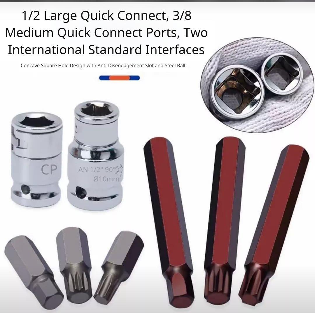 40-Piece CR-V Impact Socket Bit Set – Torx, Hex & Spline | 1/2” & 3/8” Drive | Heavy-Duty Professional Kit - Image 2